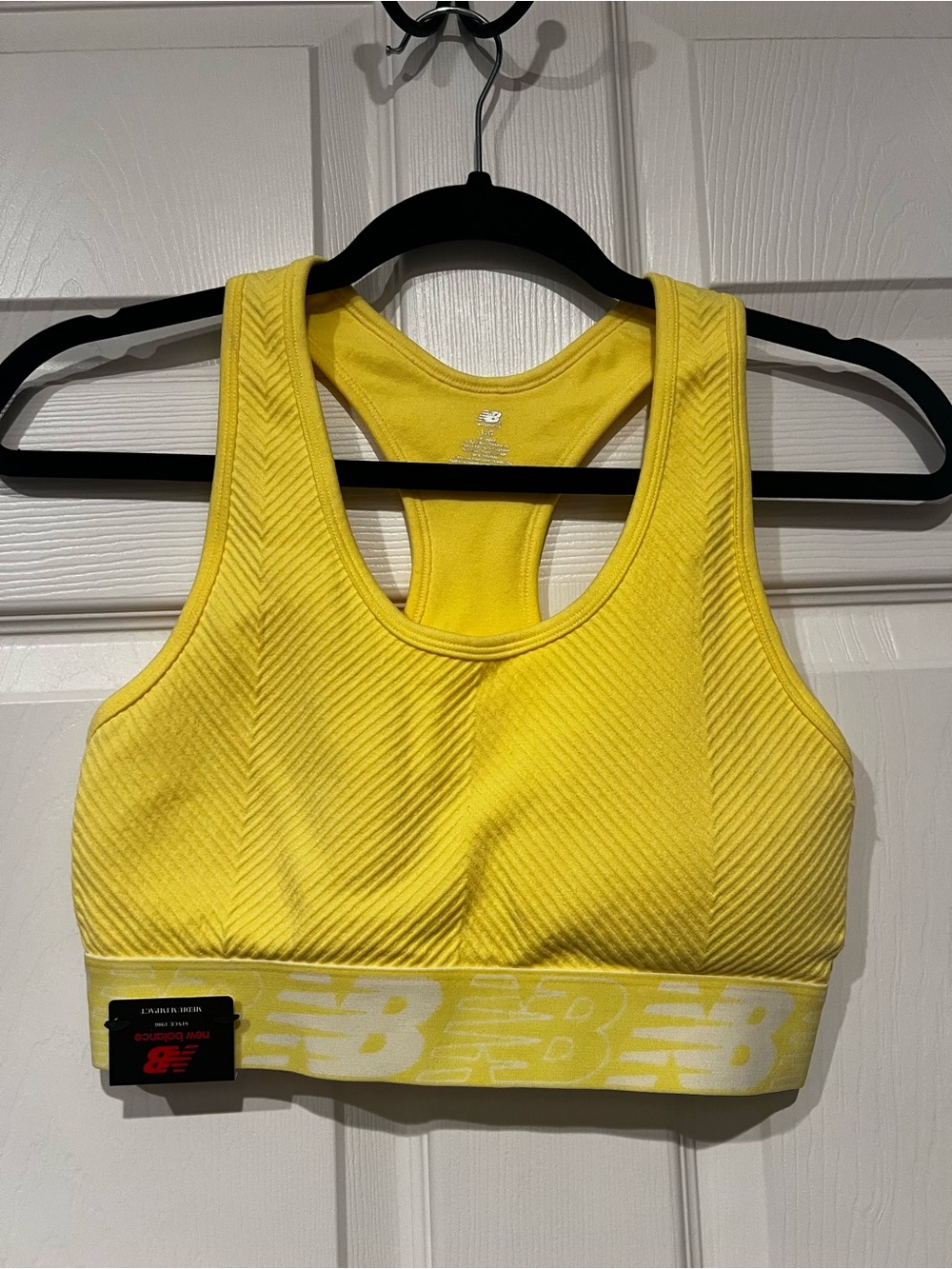 New Balance Bright Yellow Racerback Sports Bra
